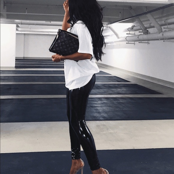 Fem Fatale Pants - *New* High Rise Wet Look Pants